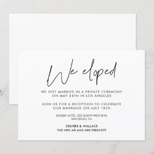 We eloped Modern minimalist announcement