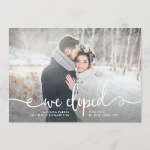 We Eloped   Modern Rustic Photo Announcement