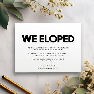 We eloped Modern wedding announcement Postcard