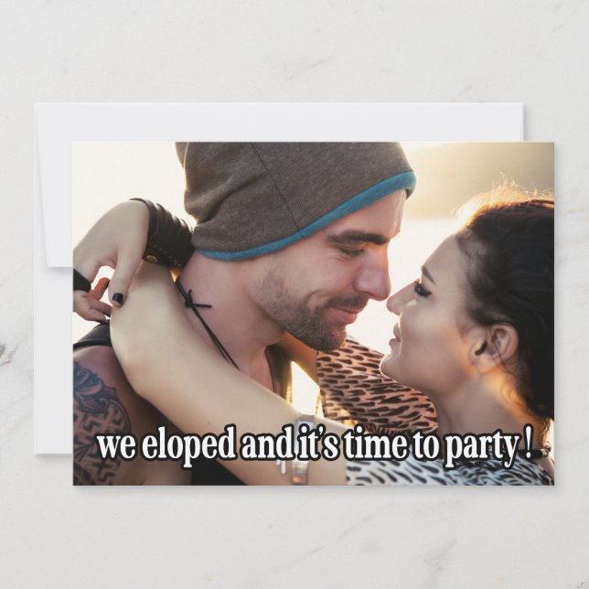 We Eloped Modern Wedding Photo Announcement (Front)