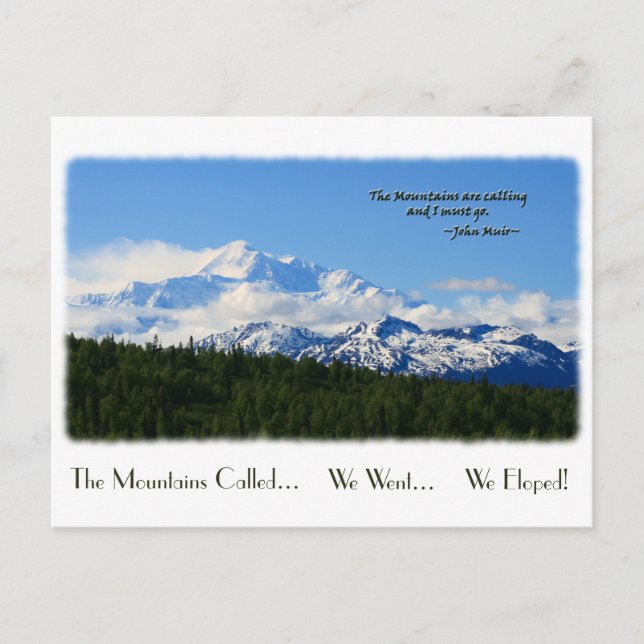 We Eloped! Mountains Called Custom Announcement Postcard (Front)