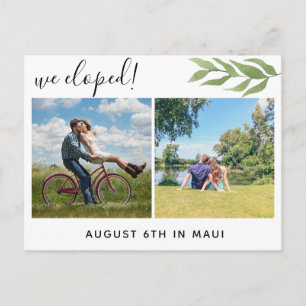 We eloped multi photo announcement postcard