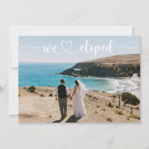 We Eloped on the Beach, Photo Married Wedding Announcement