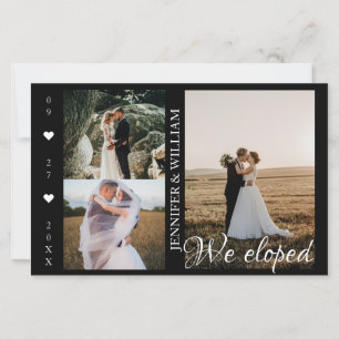 We Eloped Photo Collage Wedding Announcement