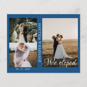 We Eloped Photo Collage Wedding Announcement