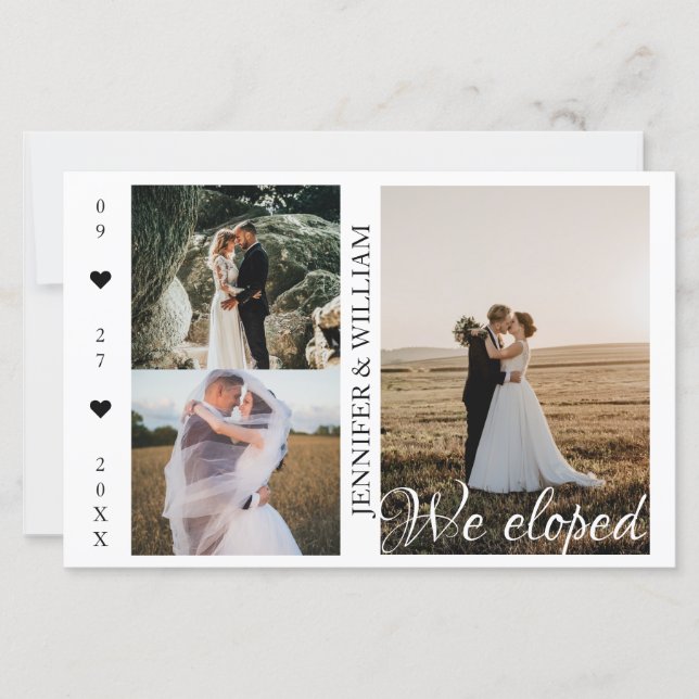 We Eloped Photo Collage Wedding Announcement  (Front)