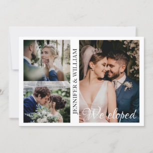 We Eloped Photo Collage Wedding Announcement
