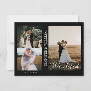 We Eloped Photo Collage Wedding Announcement 