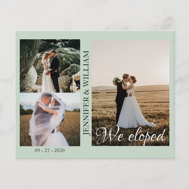 We Eloped Photo Collage Wedding Announcement  (Front)