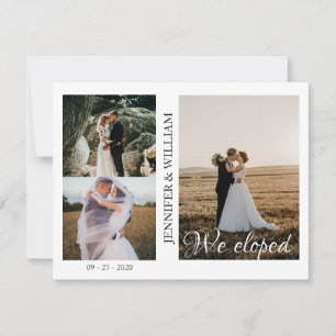 We Eloped Photo Collage Wedding Announcement 