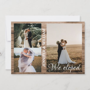 We Eloped Photo Collage Wedding Announcement