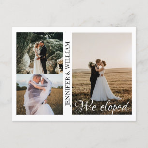 We Eloped Photo Collage Wedding Announcement  Postcard