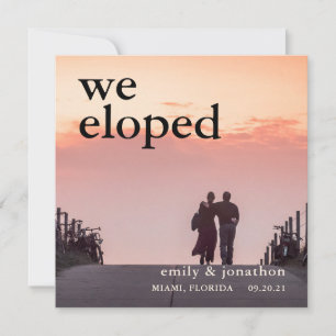 We Eloped Photo Elopement Announcement