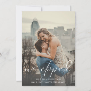 We Eloped Photo Typography Announcement
