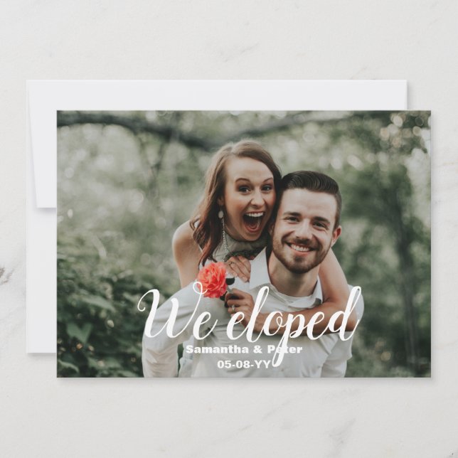 We Eloped | Photo Wedding Announcement (Front)