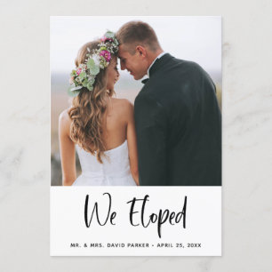 We Eloped   Photo Wedding Announcement and Party