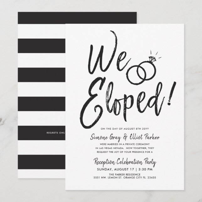 We Eloped | Post Wedding Party Invitation (Front/Back)