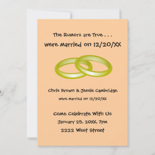 We Eloped! post wedding party invitation