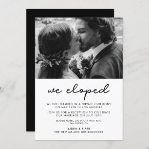 We eloped Simple photo announcement