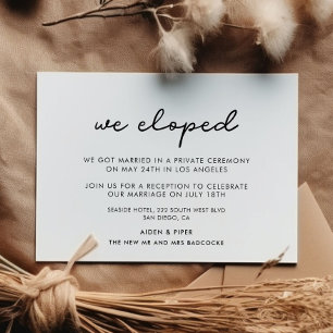 We eloped Simple wedding announcement