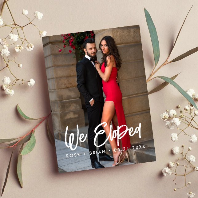 We Eloped Stylish Wedding Photo Announcement (Creator Uploaded)
