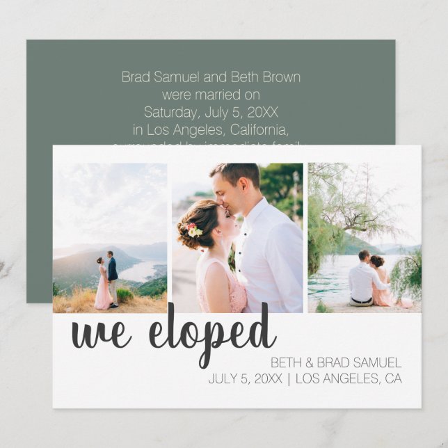 We Eloped Three Photo Announcement (Front/Back)