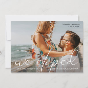 We Eloped Typography Landscape Photo Announcement