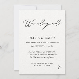 We Eloped Wedding Announcement