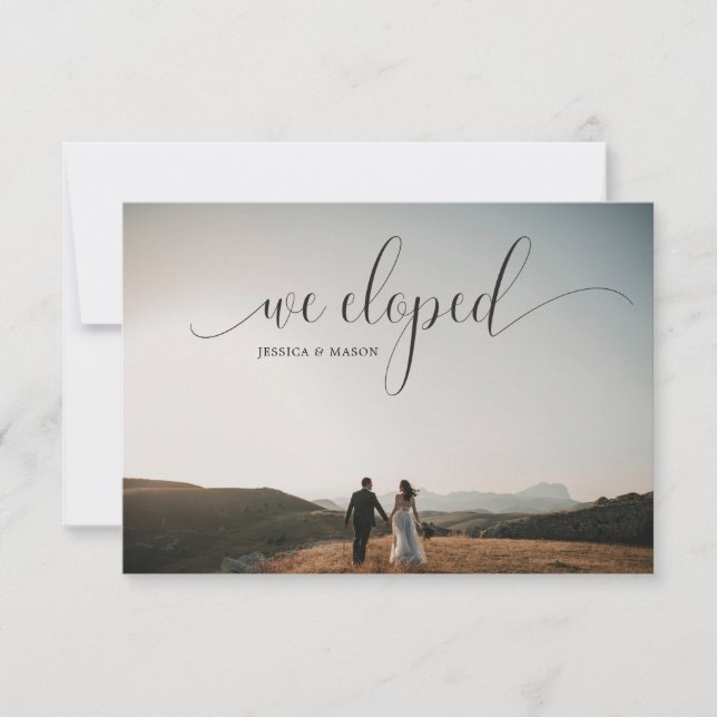 We Eloped Wedding Announcement Photo (Front)