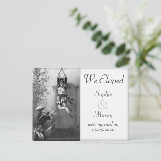 We Eloped - Wedding Announcement Vintage Theme (Standing Front)