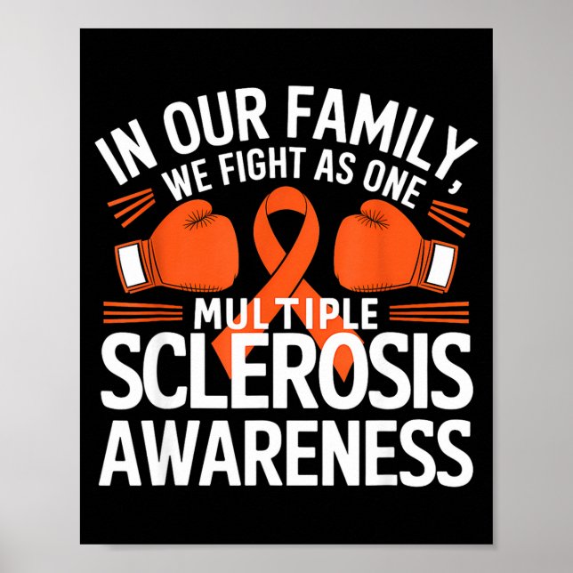 We Fight As One Boxing Multiple Sclerosis Awarenes Poster (Front)