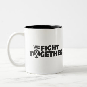 We fight together - Hope Fight Cure Cancer Two-Tone Coffee Mug