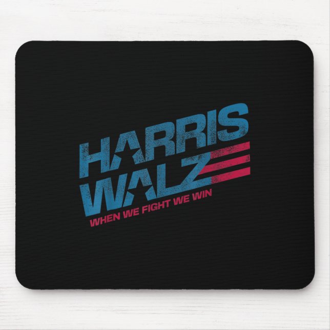 We Fight We Win Kamala Harris Cat Lady Boho  Mouse Mat (Front)