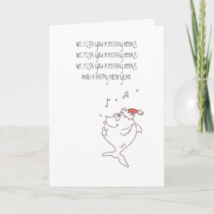 We fish u, WE FISH YOU A MERRY XMAS WE FISH YOU... Holiday Card