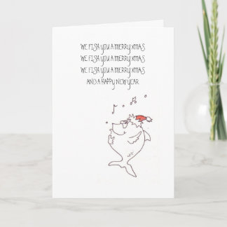 We fish u, WE FISH YOU A MERRY XMAS WE FISH YOU... Holiday Card
