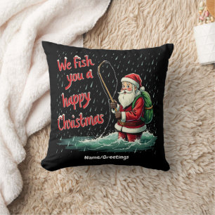 We Fish You a Happy Christmas Festive Fun Cushion
