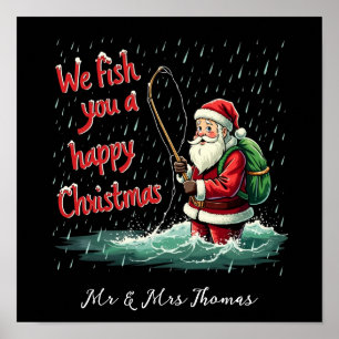 We Fish You a Happy Christmas Festive Fun Poster