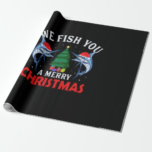 we fish you a merry christmas fishing wrapping paper