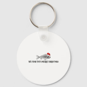 We Fish You A Merry Christmas Funny Fishing Santa Key Ring