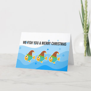 WE FISH YOU ARE MERRY CHRISTMAS HOLIDAY CARD