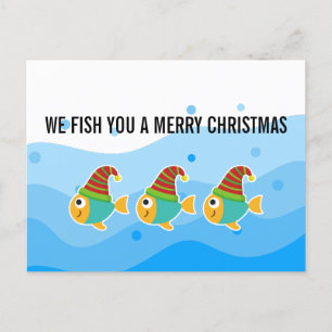 WE FISH YOU ARE MERRY CHRISTMAS HOLIDAY CARD