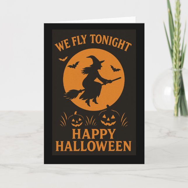 We Fly Tonight Halloween Greetings Card (Front)