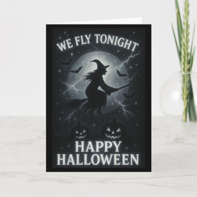 We Fly Tonight Platinum/Black Halloween Card (Front)