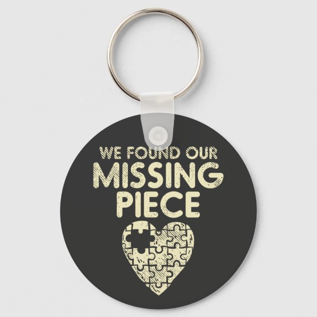 We Found Our Missing Piece Adoption Pride Key Ring (Front)