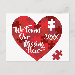 We Found Our Missing Piece - Puzzle Heart Postcard