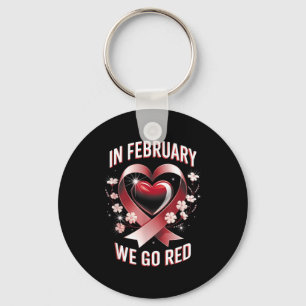 We Go Red February Heart Disease Awareness Key Ring
