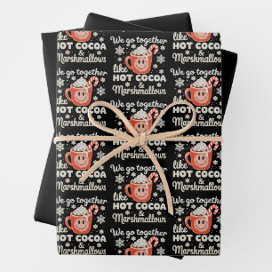 We Go Together Like Hot Cocoa Marshmallows XmasWe Wrapping Paper Sheet