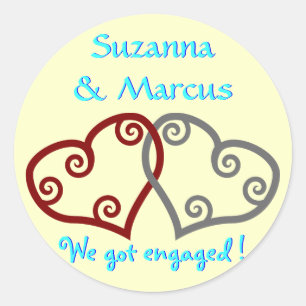 We Got Engaged envelope sealer Classic Round Sticker