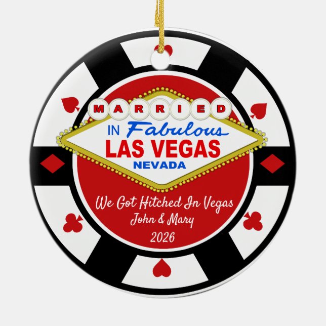 We Got Hitched in Vegas Ornament 2026 (Back)