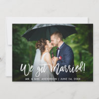 We Got Married Brush Script Celebration Invite